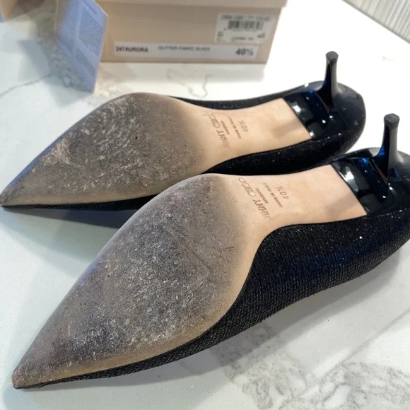 Jimmy Choo Black Glitter Pumps- 40.5 - Picture 3 of 4
